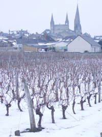 picture of village in winter